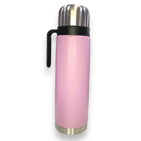 TERMO ACERO 1L BLANCO MEDIA MANIJA