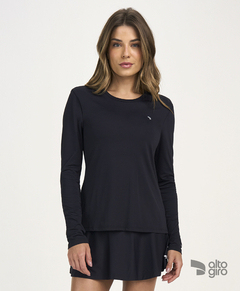 T-shirt manga longa proteção UV preto Alto Giro - Loja Espaço Fitness