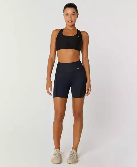 Bermuda recortes shine preto Alto Giro