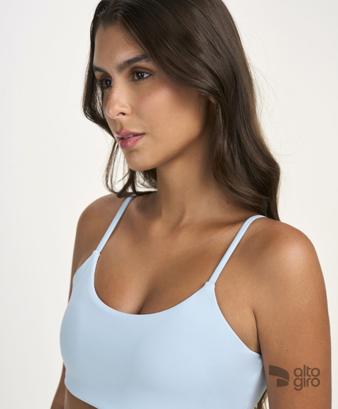 Top eterno liso costas decotadas azul claro Alto Giro - comprar online