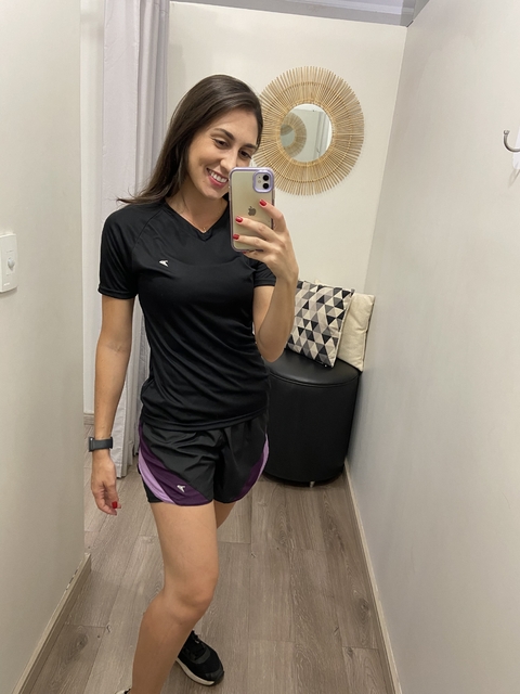 Short runner com bermuda interna preto Poker