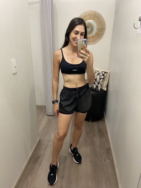Short duplo de corrida sublimado cinza Obbia