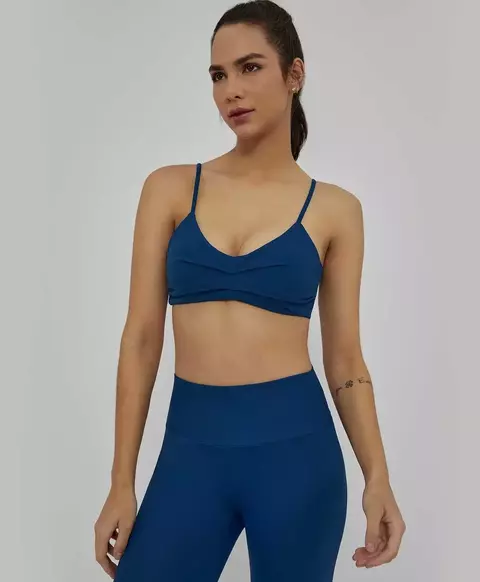 Top hyper costas decotada azul poseidon Alto Giro