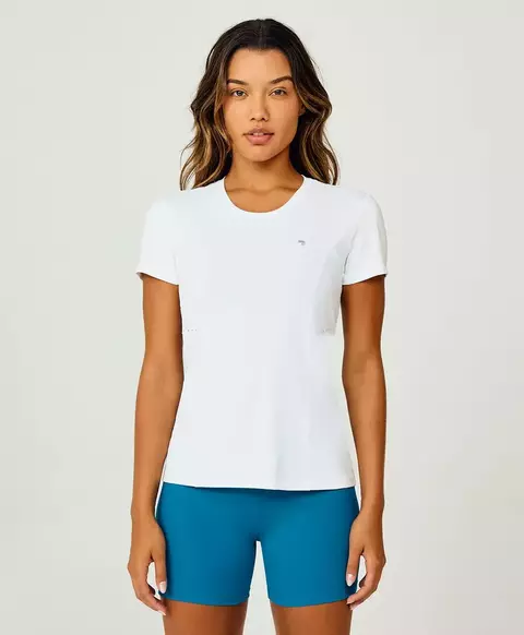T-shirt skin fit recortes refletivos branco Alto Giro