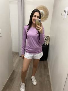 Camiseta fator de proteção UV poliéster lilás Poker - comprar online