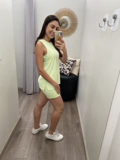 Top eterno liso costas decotada verde menta Alto Giro - Loja Espaço Fitness