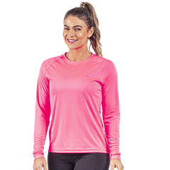 Camiseta fator de proteção UV poliéster rosa neon Poker na internet