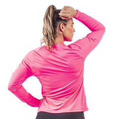 Camiseta fator de proteção UV poliéster rosa neon Poker - loja online
