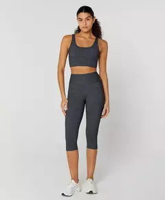 Legging 3/4 corsário suplex cinza mescla Alto Giro - comprar online