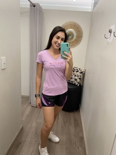 T-shirt skin fit make it fun rosa Alto Giro - comprar online