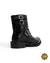 Bota Feminina Fivelas Preta Couro Legitimo - Sapatilhas Elegance