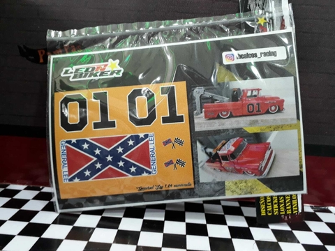 Plancha de calcos General Lee Camioneta