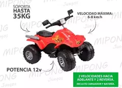 Cuatriciclo a bateria 12 v. rojo. Rodacross en internet