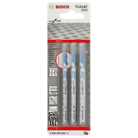 Lamina serra tico-tico T121AF c/ 3 pç 2608636832000 Bosch