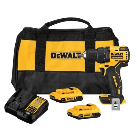 Parafusadeira/Furadeira 1/2" (13mm) 20V MAX* XR BRUSHLESS ATOMIC, Carregador Bivolt, 2 Bat 2Ah e Bolsa DCD708D2-BR Dewalt