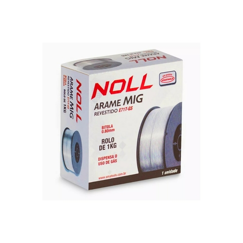 Arame de Solda Mig 0.8mm 1Kg Sem Gás Noll 389,0001