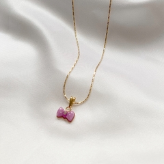 COLAR LAÇO LILÁS BANHADO A OURO - comprar online