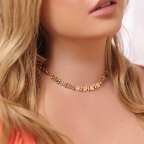 CHOKER JÚLIA BANHADA A OURO