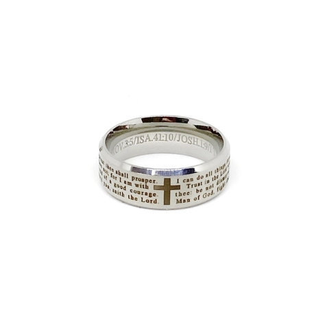 ANEL PAI NOSSO SILVER EM AÇO