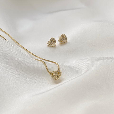 CONJUNTO LOVE BANHADO A OURO