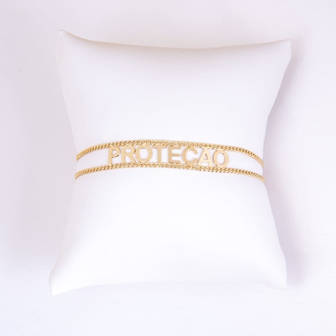 PULSEIRA MANTRA PROTEÇÃO BANHADA A OURO