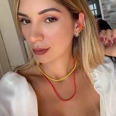 COLAR CRISTAIS AMARELO BANHADO A OURO