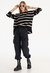 Sweater Rayado Oversize con Tajo. en internet