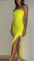 Vestido micro largo 1 bretel c-frunce y tajo lateral - comprar online