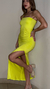 Vestido micro largo 1 bretel c-frunce y tajo lateral - tienda online