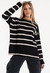 Sweater Rayado Oversize con Tajo. - Veroka