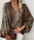 Camisola animal print manga amplia