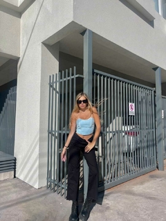 WIDE LEG NEGRO CORTO DEFLECADO