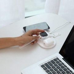 Carregador Indução Sem Fio 3em1 iPhone Apple Watch Airpod - Smartcustom