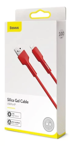 Cabo Lightning 2.4A Silica Gel Silicone Resistente Baseus - loja online