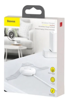 Carregador Sem Fios Baseus Yoyo Para Apple Watch 1-5 Branco na internet