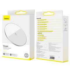 Carregador Wireless Sem Fio Simple 15w Baseus Branco - Smartcustom