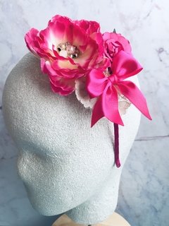 Vincha tocado de flores VICTORIA - comprar online