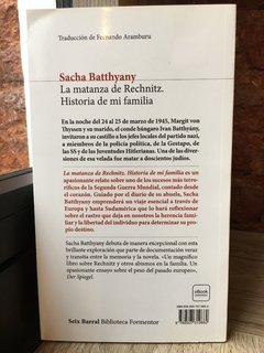 LA MATANZA DE RECHNITZ, HISTORIA DE MI FAMILIA - SachaBetthyany - comprar online