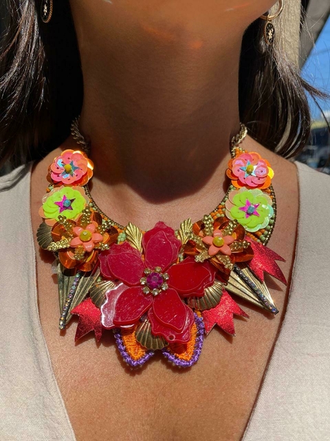 Collar Flora rojo
