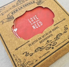 Platos de sitio Rojo Love - comprar online