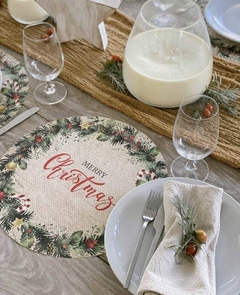 Plato de sitio Navidad Arpillera - comprar online