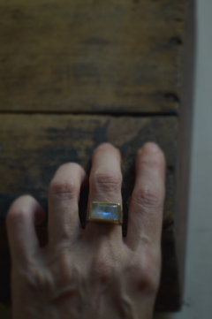 Anillo Mineral piedra luna ▽ Listo para entregar - tienda online