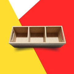 CAJON DE MDF 3 DIVISIONES 28X10X8 - comprar online
