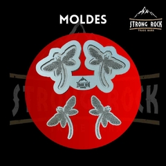 MOLDE TRIPLE LIBELULA Y SELLO ESTAMPADOR -MIDE 27X10
