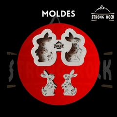 MOLDE Y SELLO ESTAMPADOR DOBLE CONEJO 002