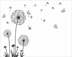 Diente de león y mariposas en internet
