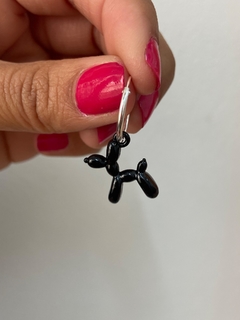 Aros Cubanos con dije Ballon Dog Negros (unidad)