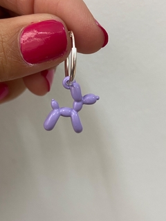 Aros Cubanos con dije Ballon Dog Lila (unidad)