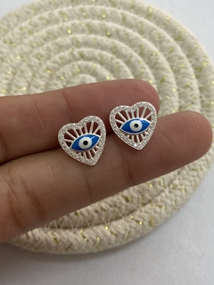 Aros Corazón con Ojito turco