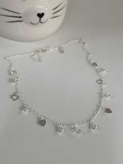 Gargantilla de Corazones lisos, calados y con cubic - comprar online